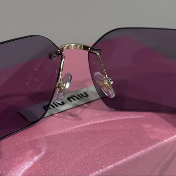 Miu Miu Woman’s Sunglasses MU 54YS Gold Light Purple Brown 5AK0/6I - Picture 8 of 11